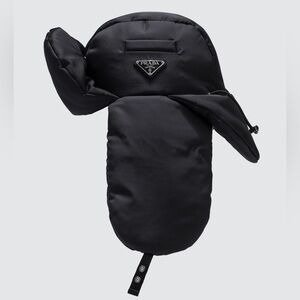 Prada Nylon Padded Trapper Hat - Black 2018 Runway